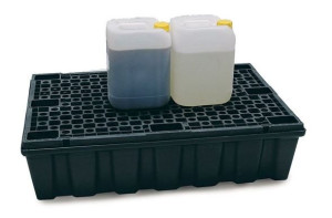 Spilltråg, LxBxH 1220x820x270 mm, 220 liter, med plastgaller
