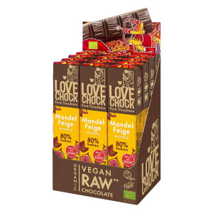 Lovechock Bio rohe Schokolade Bars, Mandel-Feige 12x40 g
