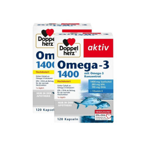 Doppelherz® aktiv Doppelherz Omega-3 1.400 Kapseln Doppelpack 2x120 St