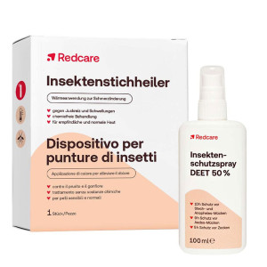 Redcare von Shop Apotheke Redcare Insektenschutzspray Deet 50% 100 ml + Insektenstichheiler 1 St Set