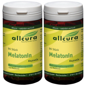allcura Melatonin Kapseln 1 mg 2x 2x90 St