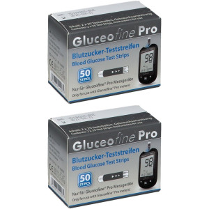 Gluceofine Pro Blutzucker-Teststreifen 2x 2x50 St Teststreifen