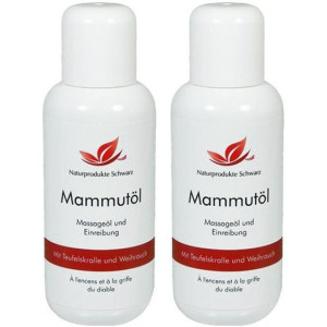 Naturprodukte Schwarz Mammutöl Massageöl mit Teufelskralle 2x 2x50 ml