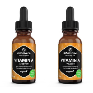 vitamaze Vitamin A 500 µg hochdosiert vegan Tropfen 2x 2x50 ml