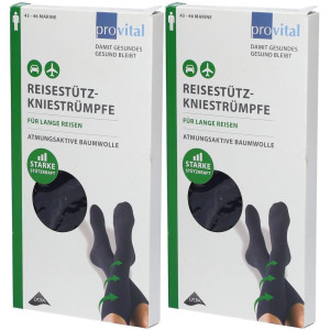 Provital Reisekniestrümpfe Gr.43-46 marine 2x 2x2 St