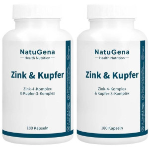 NatuGena Zink & Kupfer Komplex+gepuffertes Vitamin C Kaps. 2x 2x180 St Kapseln