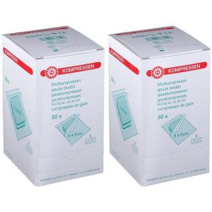 NOBAMED Mullkompressen 5x5 cm steril 8fach 2x 2x50x2 St Kompressen