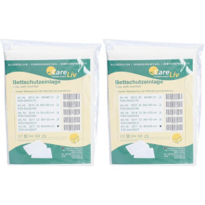 CareLiv Bettschutzeinlage Folie 90x200 cm weiß 2x 2x1 St