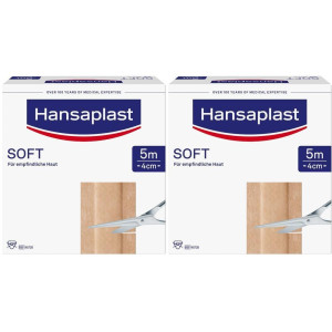 Hansaplast Soft Pflaster 4 cmx5 m Rolle x2 2x1 St