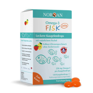Norsan Omega-3 Fisk Jelly f.Kinder Drag.Vorratspa. 120 St Dragees