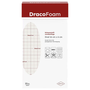 PDM to be maintained Dracofoam Schaumstoff Wundauflage oval 6x16 cm 10 St Verband