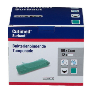 Cutimed Sorbact Tamponaden 2x50 cm 12 St