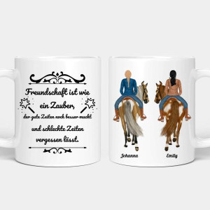 Personalisierte Tasse - Beste Freundinnen Pferde (2-3 Frauen)