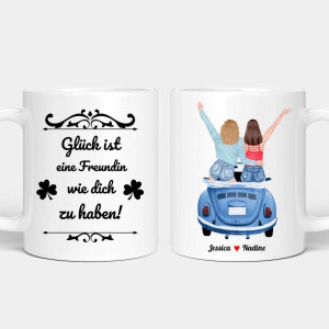 Personalisierte Tasse - Beste Freundinnen im Auto