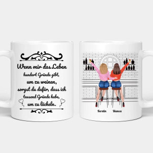Personalisierte Tasse - Beste Freundinnen an der Cocktailbar