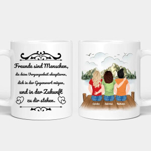 Personalisierte Tasse - Beste Freundinnen Berge (2-5 Frauen)
