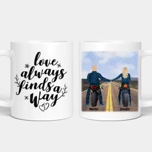 Personalisierte Pärchen Tasse - Motorradfahrer