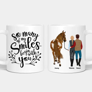 Personalisierte Tasse - Pärchen mit Pferd