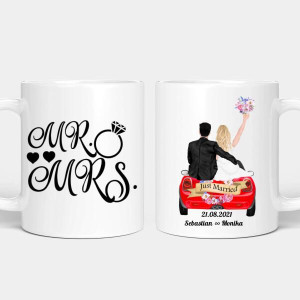 Personalisierte Pärchen Tasse - Braut & Bräutigam