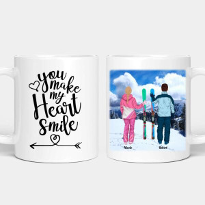 Personalisierte Pärchen Tasse - Skifahrer