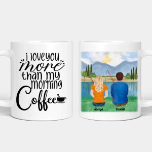 Personalisierte Tasse - Pärchen beim Angeln