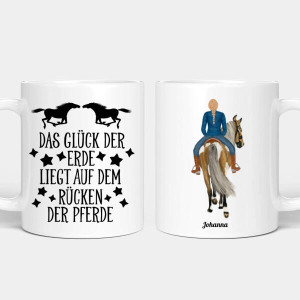 Personalisierte Pferde Tasse - Reiterin