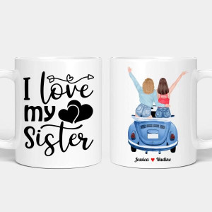 Personalisierte Tasse - Beste Schwestern im Auto