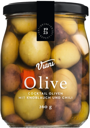OLIVE - Cocktail Oliven mit Knoblauch und Chilli