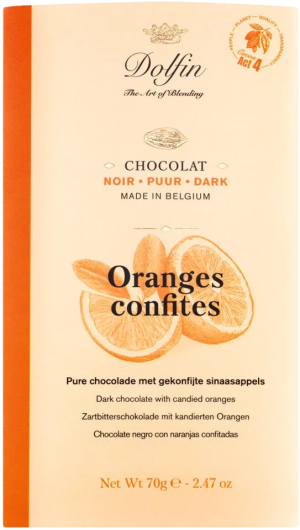 Tablette, noir aux écorces d'orange confites