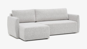 Narożnik Bryłowy Elma Vero – Minimalistyczny, funkcja spania, Polski Producent Fabri, kolor jasnoszary