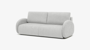 Sofa Elma Sola z funkcją spania 156x193 cm, duży pojemnik na pościel, tkanina Tribu Anti Stain, kolor popielaty