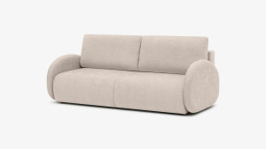 Sofa Elma Sola z funkcją spania 156x193 cm, duży pojemnik na pościel, tkanina Tribu Anti Stain, kolor beżowy