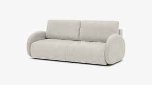 Sofa Elma Sola z funkcją spania 156x193 cm, duży pojemnik na pościel, tkanina Tribu Anti Stain, kolor kremowy