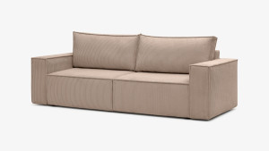 Sofa Elma Nora, rozkładana, automat DL, sztruksowa tkanina Zoom, pet friendly, kolor brązowy
