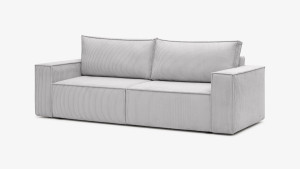 Sofa Elma Nora, rozkładana, automat DL, sztruksowa tkanina Zoom, pet friendly, kolor szary