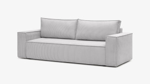 Sofa Elma Nora, rozkładana, automat DL, sztruksowa tkanina Zoom, pet friendly, kolor szary