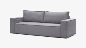 Sofa Elma Nora, rozkładana, automat DL, sztruksowa tkanina Zoom, pet friendly, kolor grafitowy