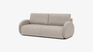 Sofa Elma Sola z funkcją spania 156x193 cm, duży pojemnik na pościel, tkanina Tribu Anti Stain, kolor jasnobrązowy