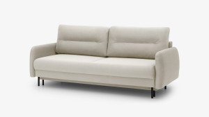 Kanapa z funkcją spania, rozkładana kolor jasnobeżowy 140x195 cm Arco Portland Cream Fabri