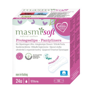 Masmi SOFT Ultracienkie wkładki higieniczne o anatomicznym kształcie (oddzielnie pakowane) 24 szt.