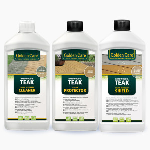 Golden Care Honey Brown Teak and Hardwood Complete Care Kit (Cleaner, Protector & Shield)