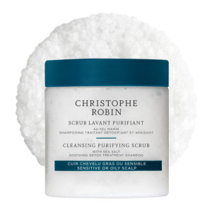 Christophe Robin Cleansing Purifying Scrub with Sea Salt - 75ml | Gently Exfoliates | For Longer-Lasting Freshness | Soothes Sensitive, Oily Scalps