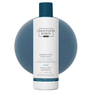 Christophe Robin Purifying Shampoo with Thermal Mud - 250ml | Smooths Cuticle | Removes Pollution Build-Up | Protects Against Environmental Damage