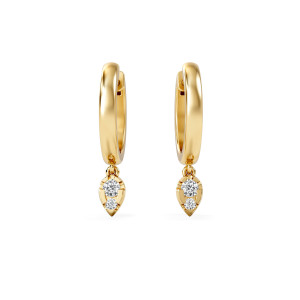 0.15ct Lab Grown Diamond Marquise Drop Huggies in 18K Gold Vermeil | Handcrafted in UK | The Diamond Store