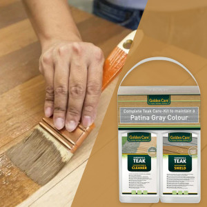 Golden Care Grey Teak Hardwood Cleaner & Shield Care Kit | Built-in Mould & Mildew Inhibitor | Protection of indoor wooden furniture | Prevent stains
