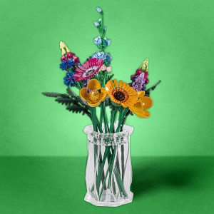 Large Display Vase For LEGO® Flowers | Acrylic Clear Display Vase With Wavy Design | Choice Of Different Styles | Wicked Brick