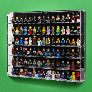 Wall Mounted Tiered Display Cases for LEGO® Minifigures | 15 Minifigures Wide | Multiple Width Options | Acrylic Wall Mounted Display | Wicked Brick
