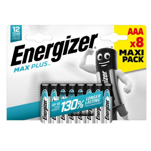 Energizer Max Plus AAA Batteries, Alkaline, 8 Pack