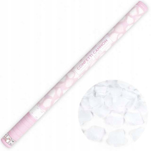 Tuba z płatkami róż, biały, 80cm