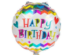 BALON FOLIOWY HAPPY BIRTHDAY TĘCZOWY